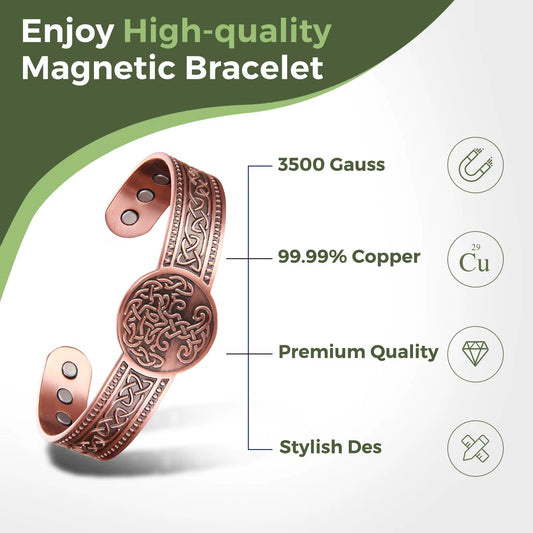 Adjustable Ultra Strength Pure Copper Magnetic Bracelet (99.99% Copper)
