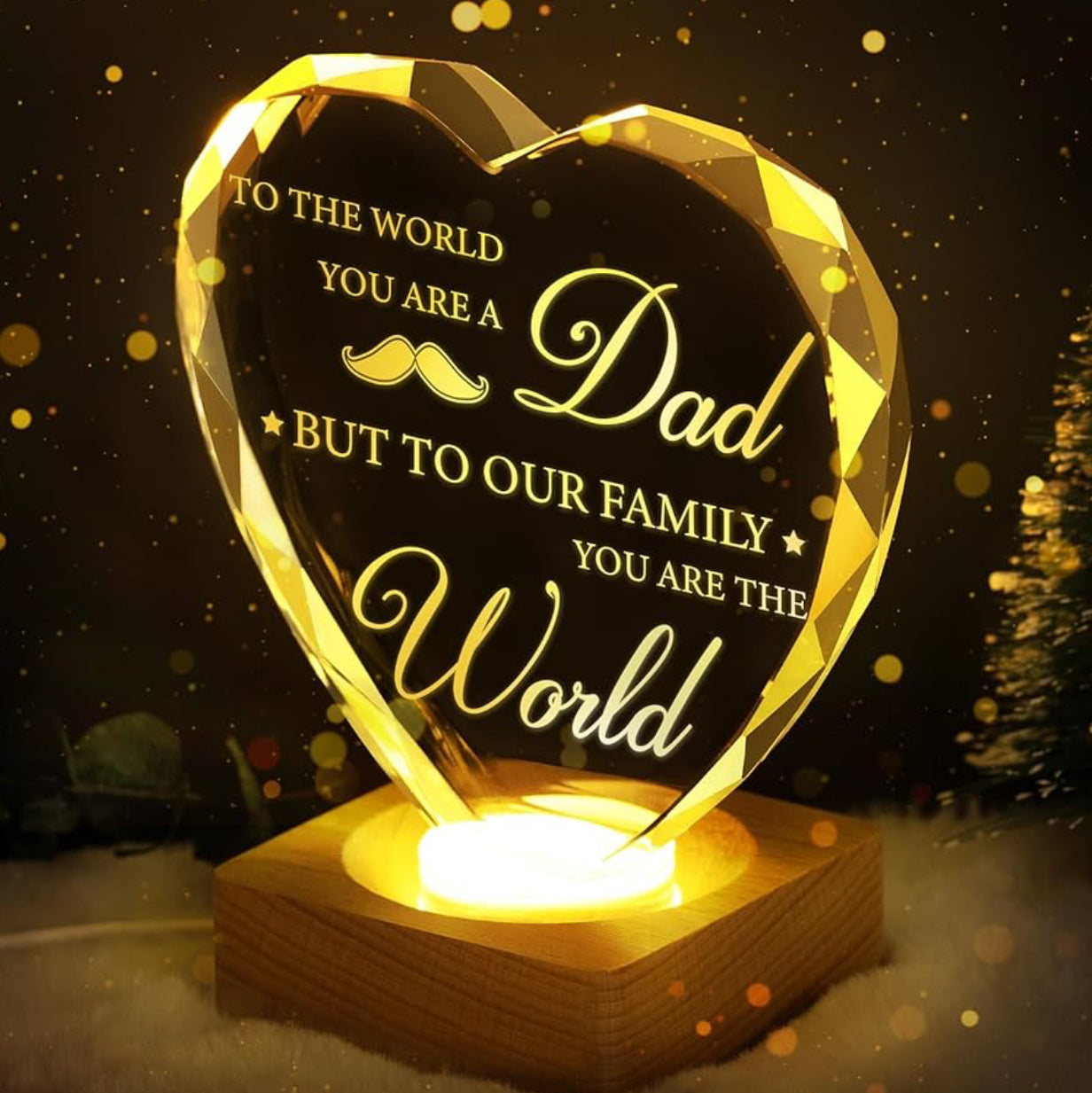 Father’s Love 3D K9 Glass Crystal 3D Laser Engraved Lamp Will