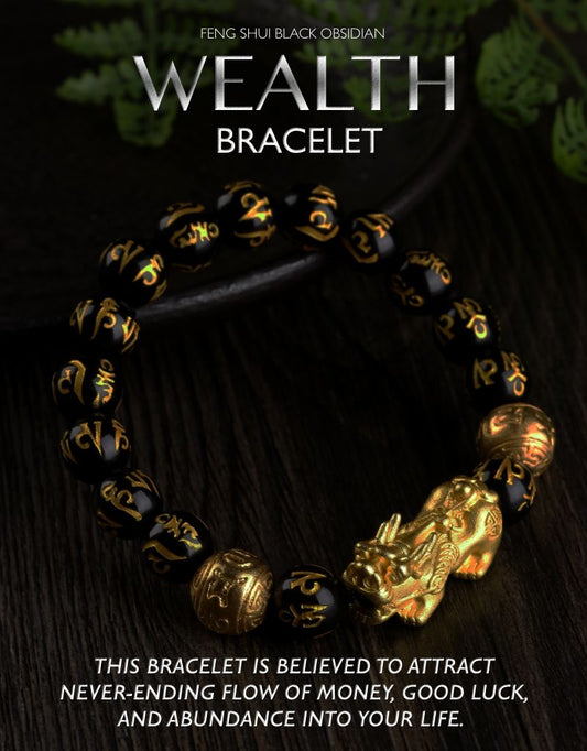 24k Gold Plated Feng Shui Wealth Pixiu Bracelet