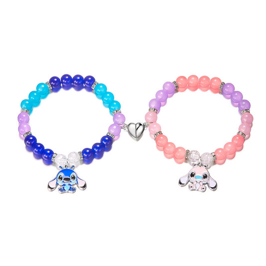 Disney Stitch & Angel Distance Magnetic Heart Bracelets