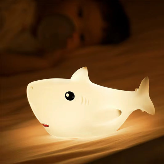 Adorable Squishy Silicone Animal Night Light (Shark)