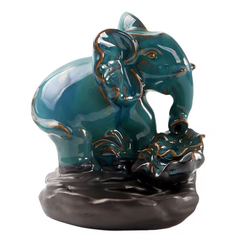 Elephant Designed Back-Flow Incense Holder