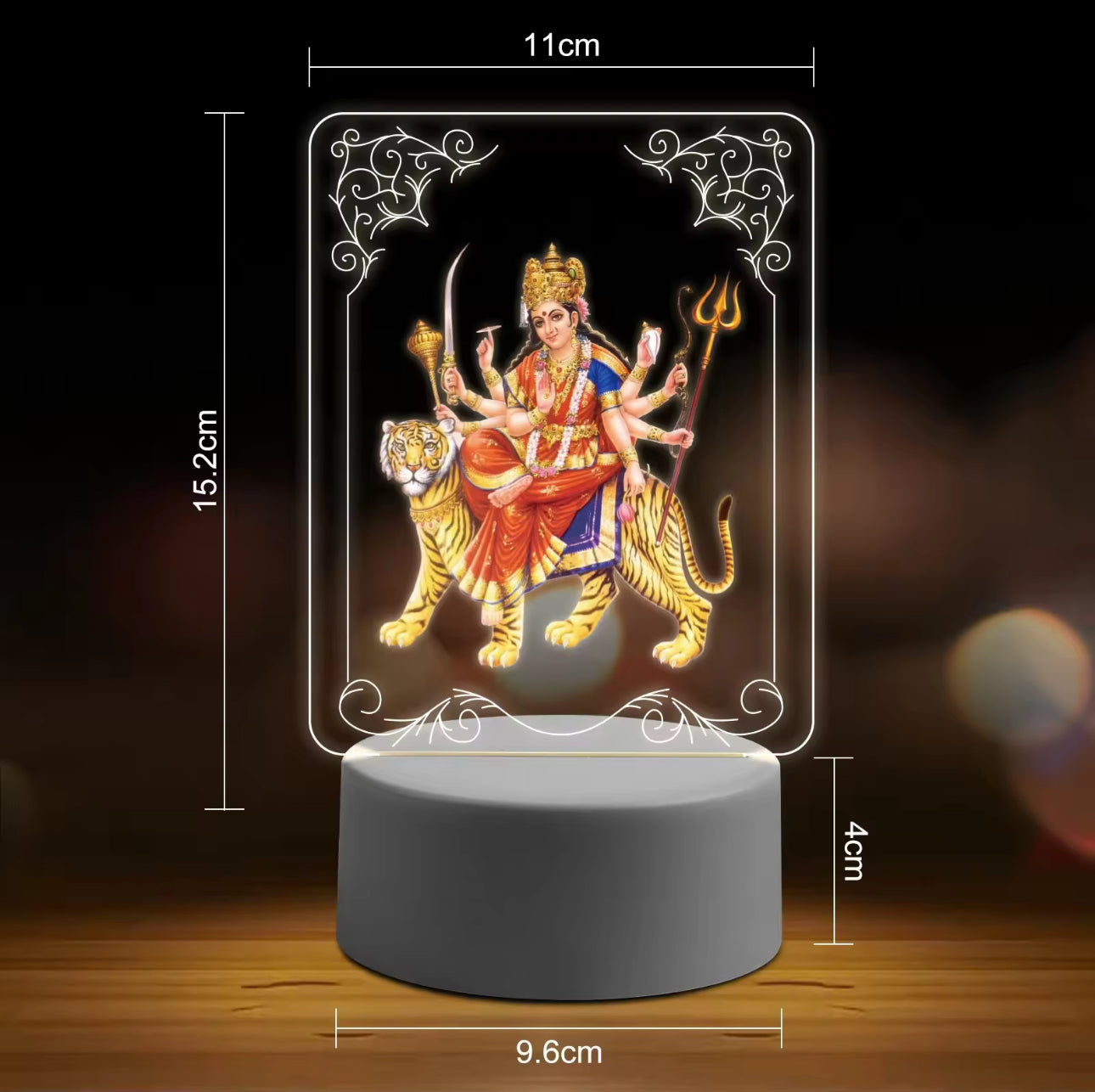 Hinduism/ Hindu Gods 3D Acrylic Night Lamp (Mother Durga)
