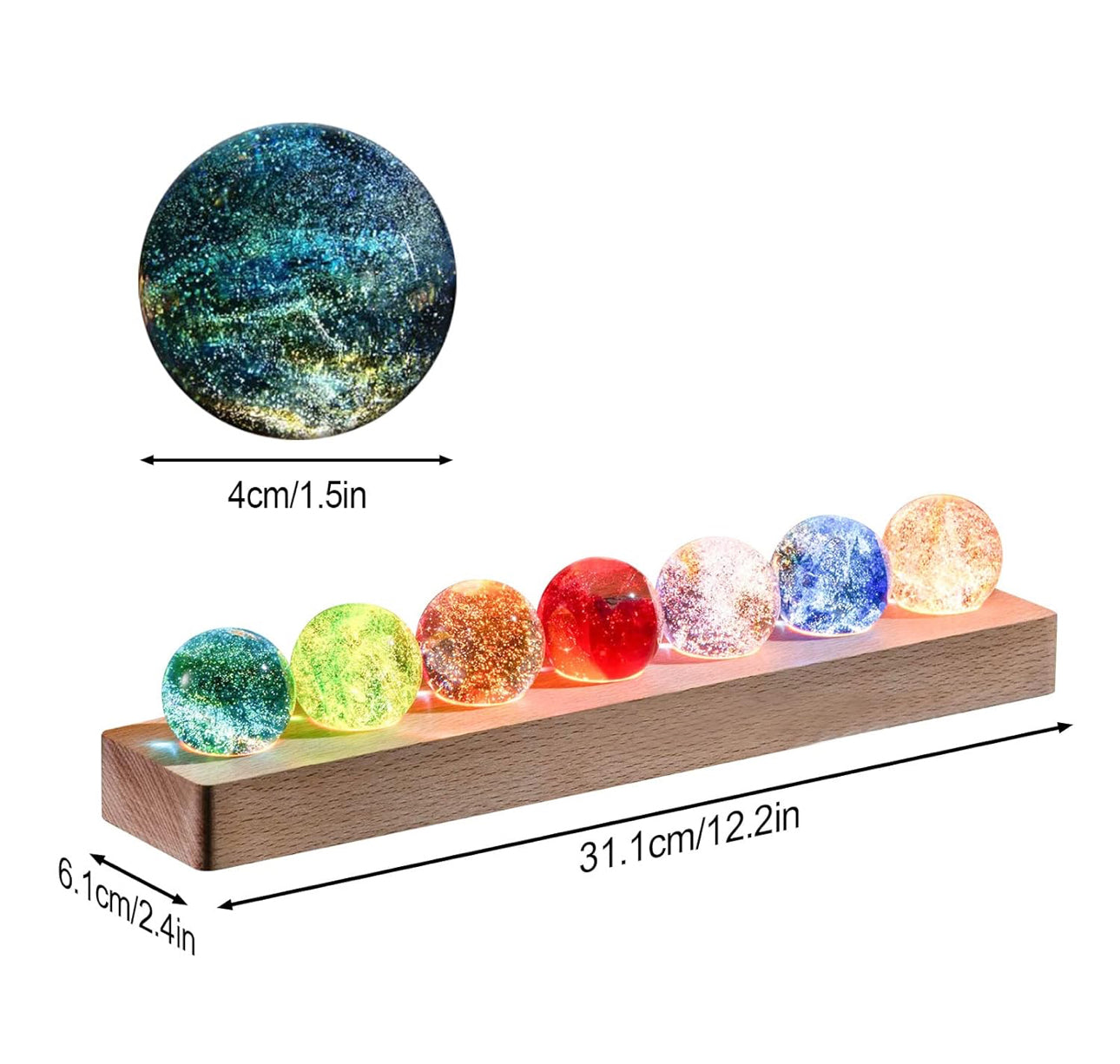 7 Stars Colorful Crystal Ball Lamp