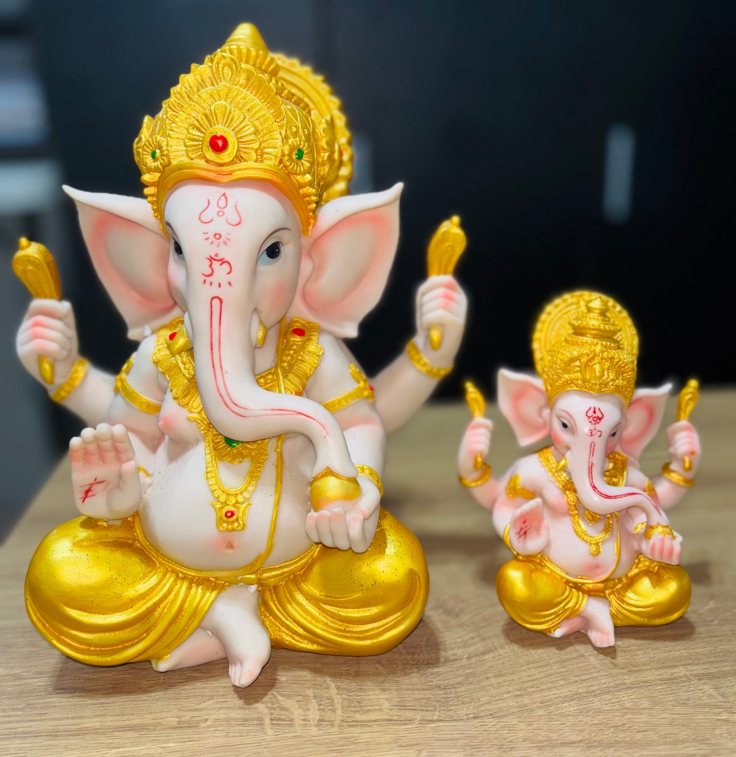 Pearly Small & Large Lord Ganesh Murti