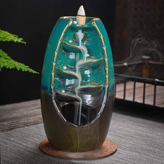 Ceramic Back-flow Incense Holder + 10 Free Incense Cones