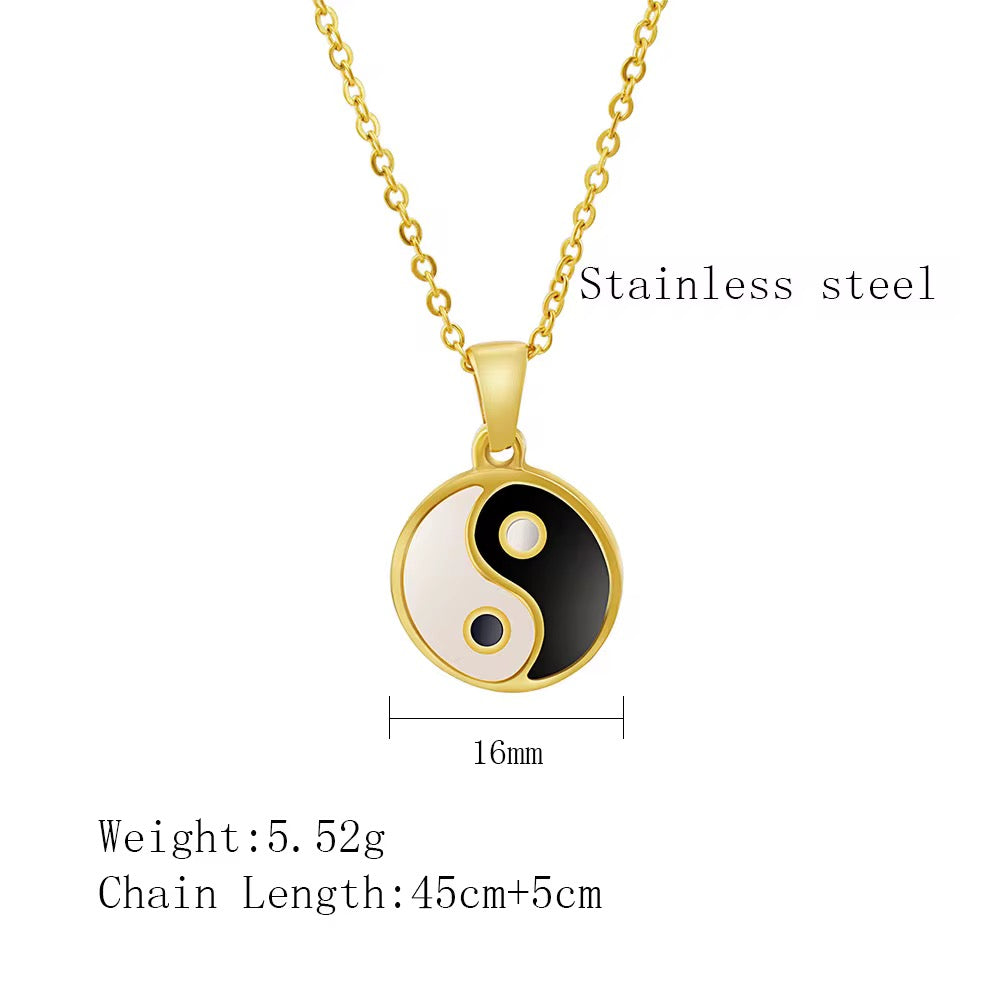 Stainless Steel Yin & Yang Necklace