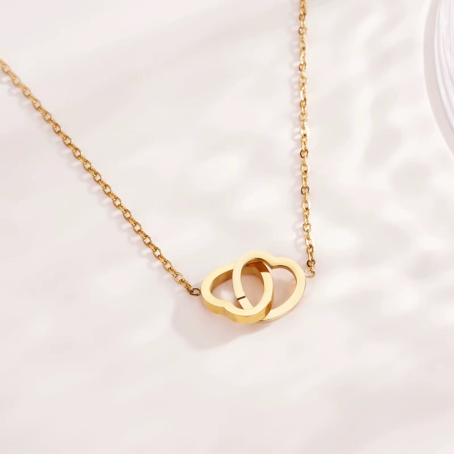 Stainless Steel Dainty Interlocking Infinity Heart Necklace