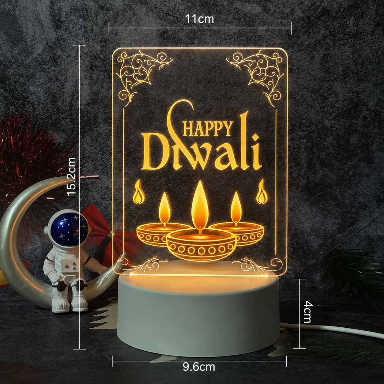 ‘Happy Diwali’ LED 3D Acrylic Night Lamp