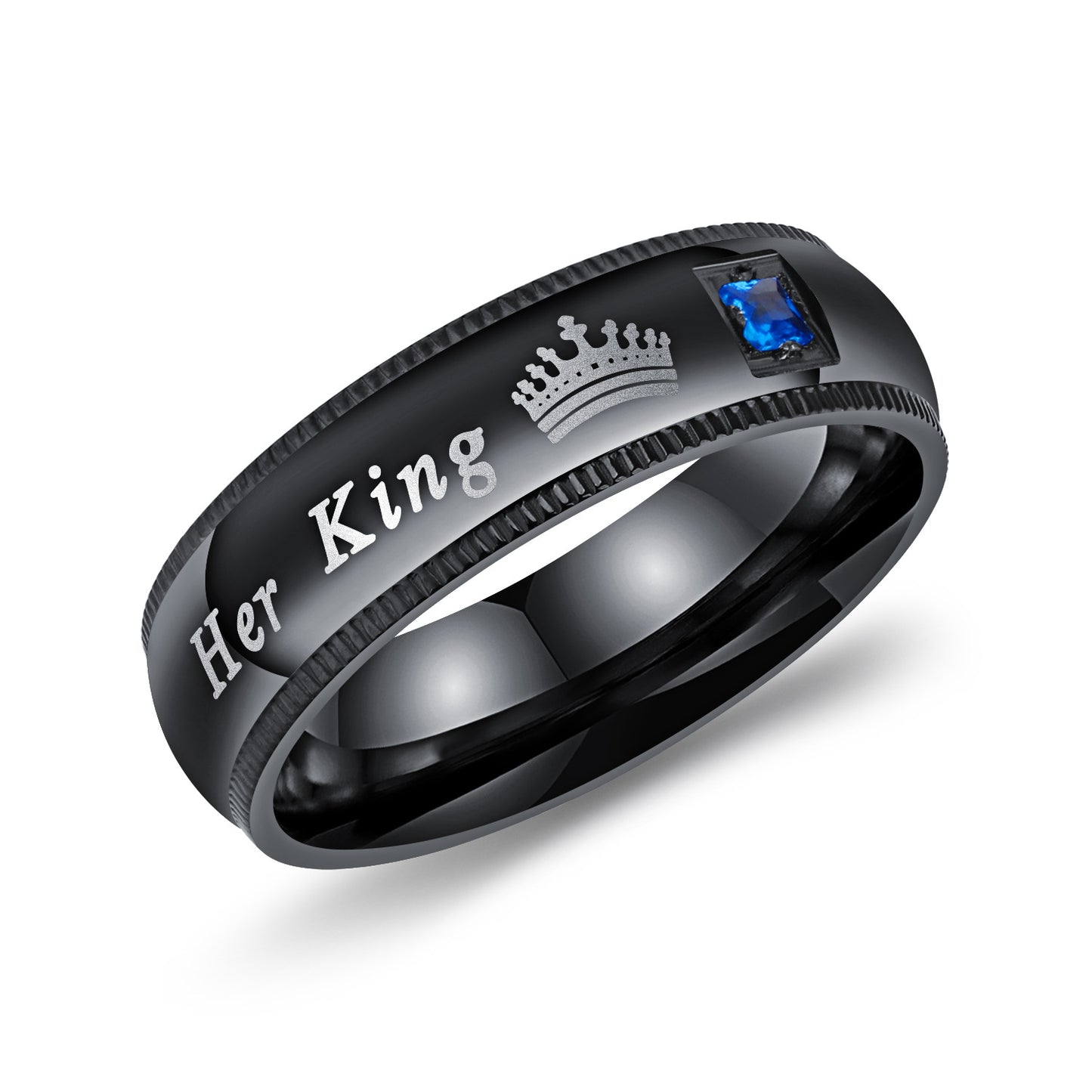 Stainless Steel King and Queen Ring Set (2pc)