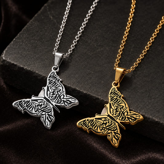 Sabr & Amal “Patience & Hope” Arabic Butterfly Necklace