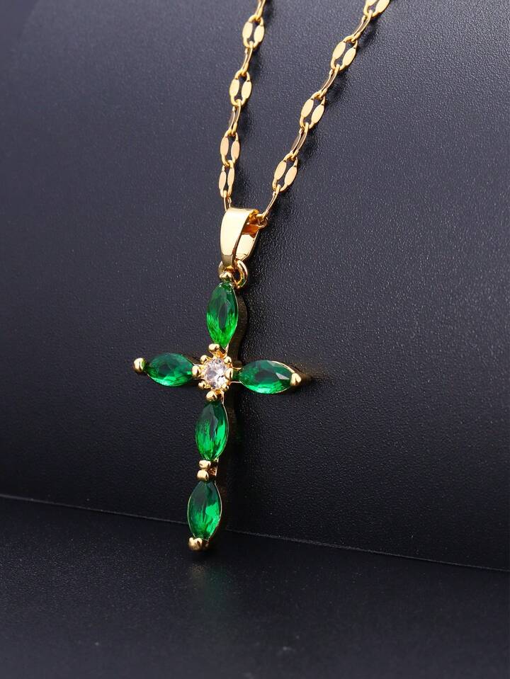 Cross Zircon Necklace
