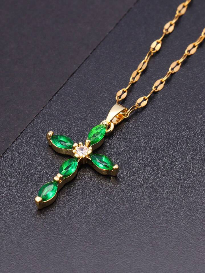 Cross Zircon Necklace
