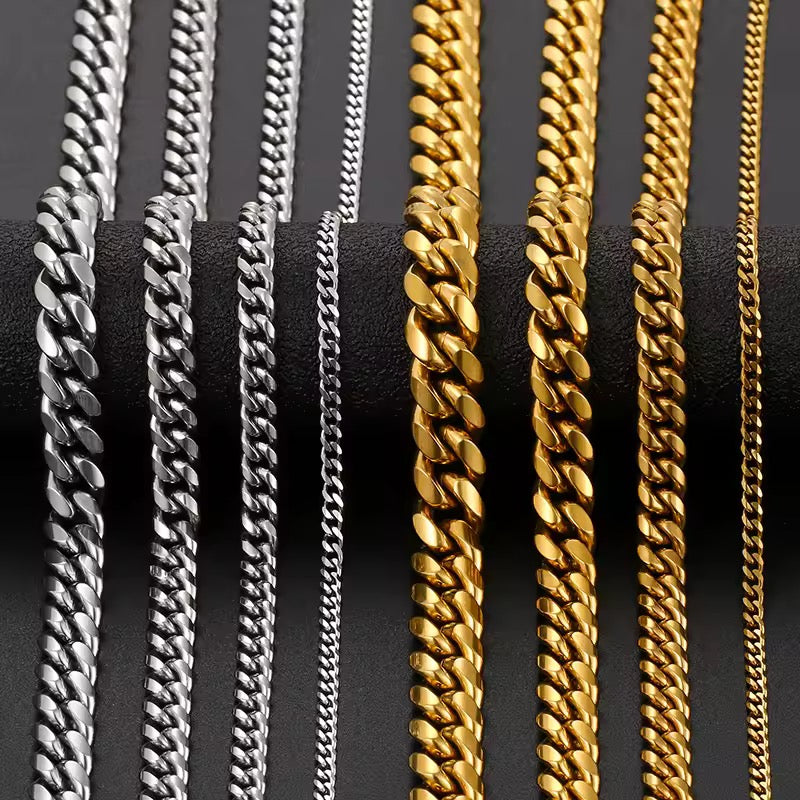 Stainless Steel Cuban Links Chains (22”)
