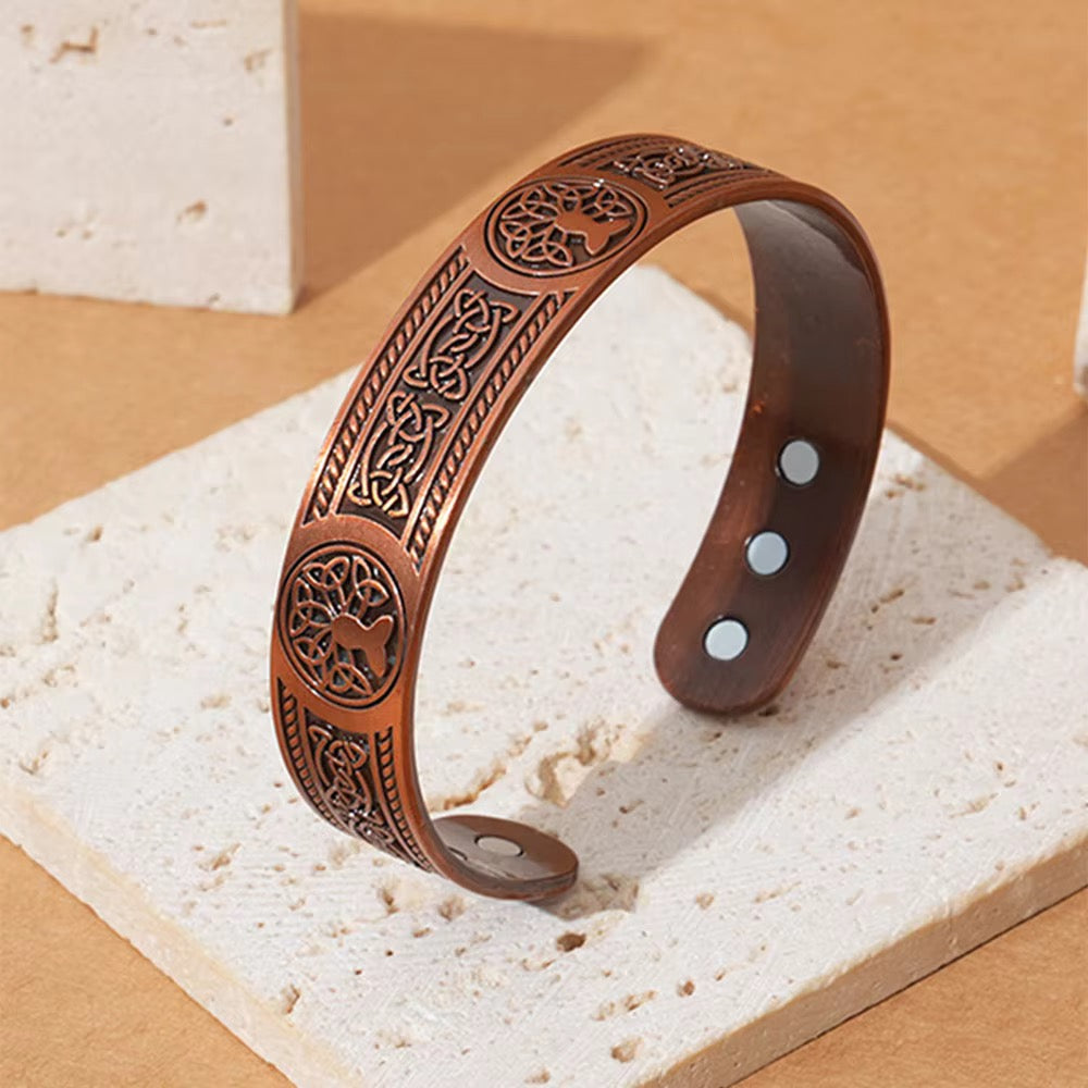 Adjustable Ultra Strength Pure Copper Magnetic Bracelet (99.99% Copper) Celtic Tree of Life Design