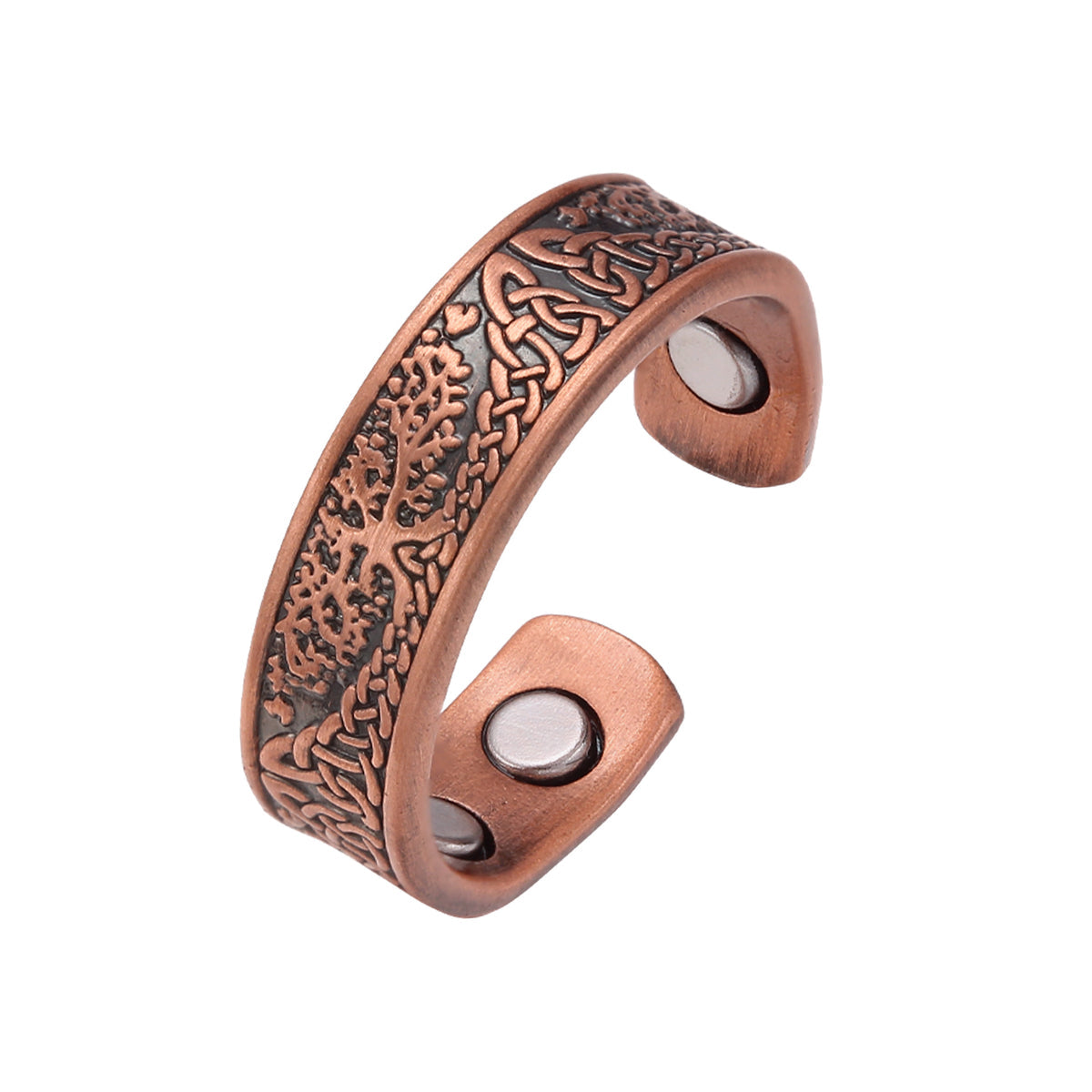 Adjustable Ultra Strength Pure Copper Magnetic Ring (99.99% Copper) Tree of Life Design