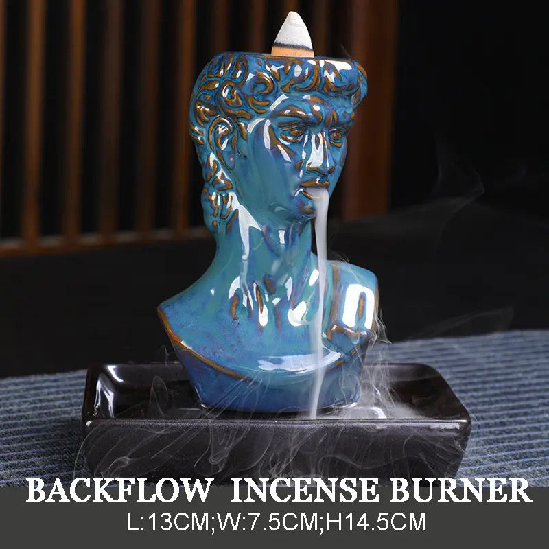 Greek Designed Back-Flow Incense Holder + 10 Free Incense Cones