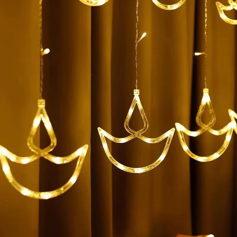 Hindu Deya Curtain LED String Lights