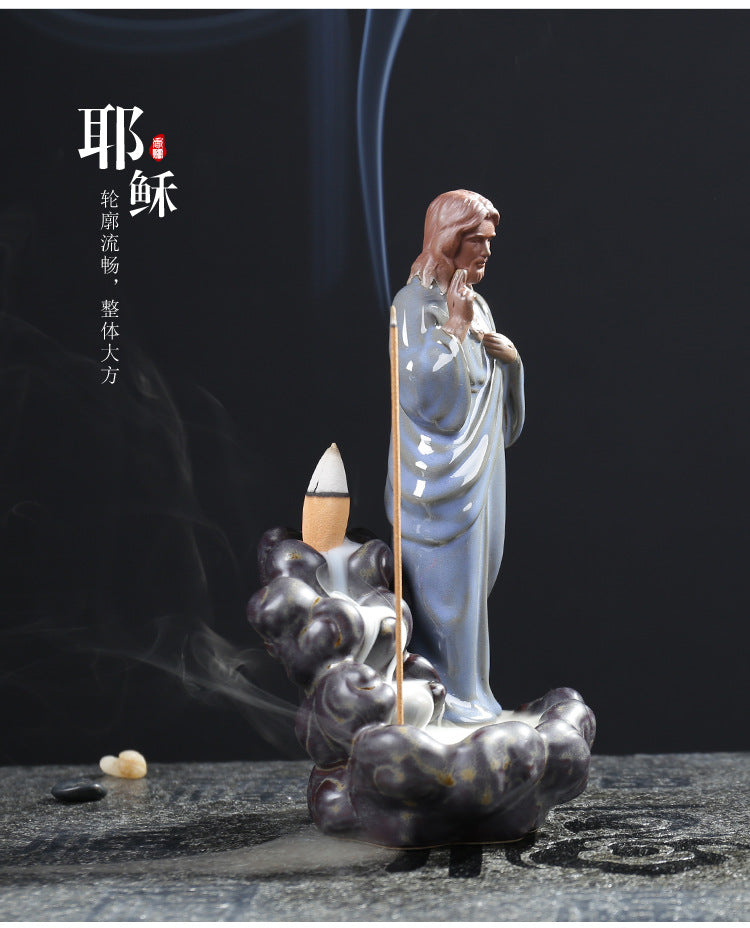 Jesus & Mary Incense Holder + 10 Free Back-Flow Incense