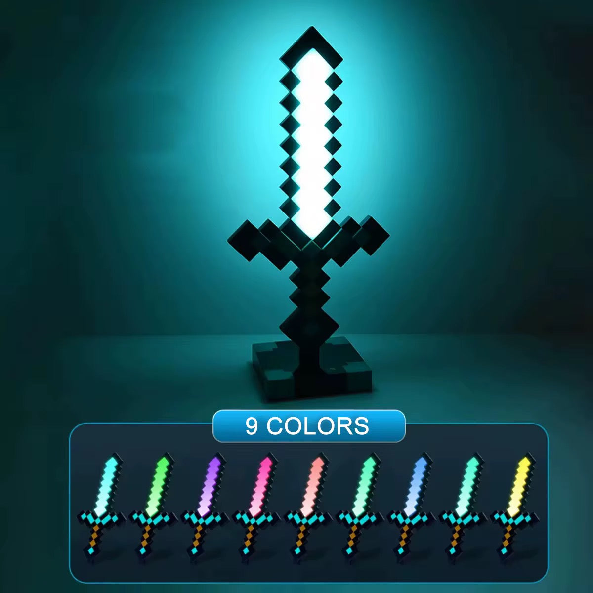 Minecraft Pixel Sword LED Night Light / Minecraft LED Diamond Sword Lamp