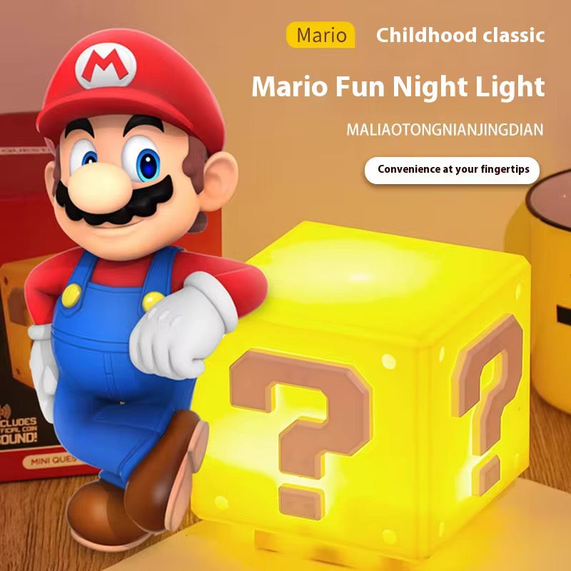 Mario Question Mark LED Night Lamp with Sound Effects
