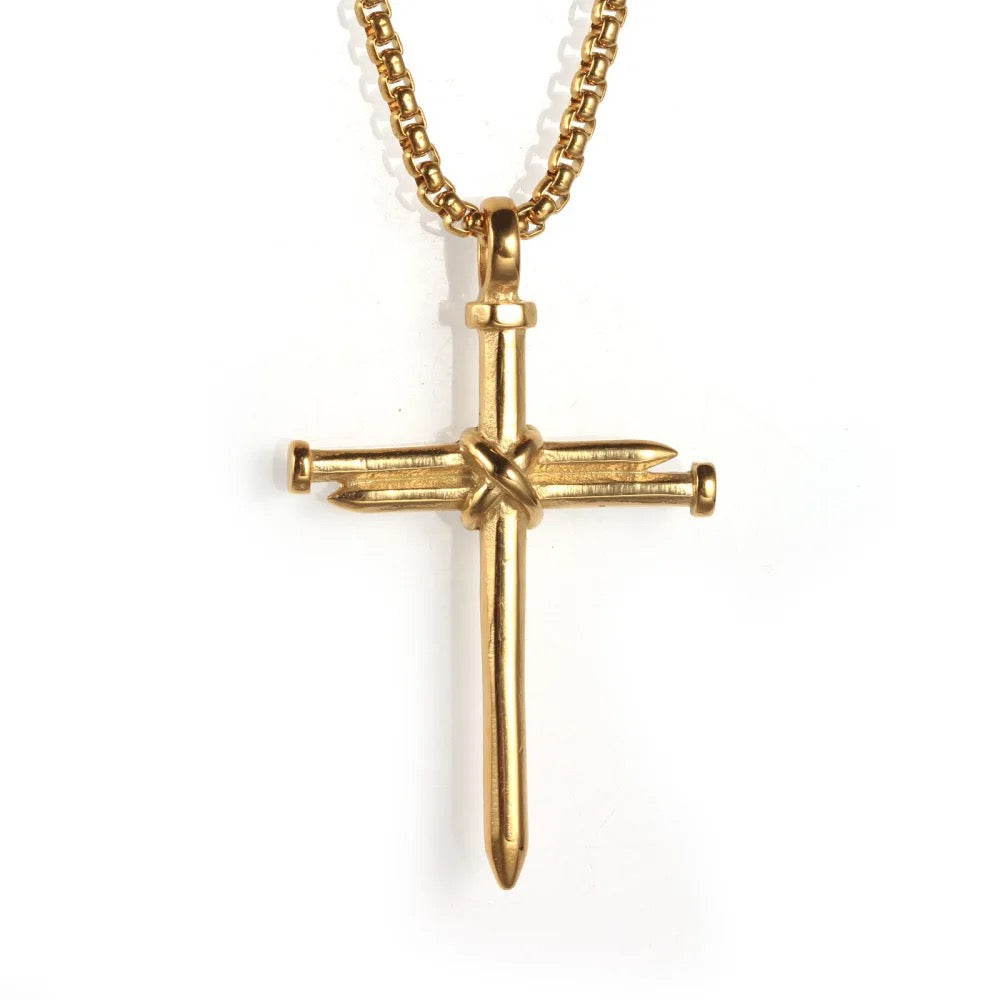 Stainless Steel Nail Cross Necklace