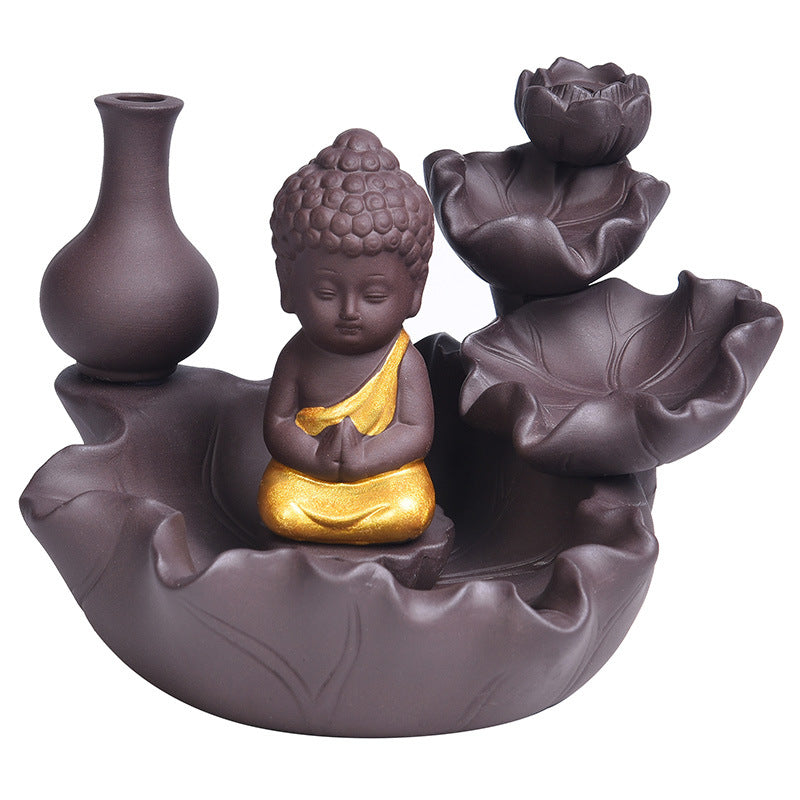 Buddha Incense Holder + 10 Free Back-Flow Incense