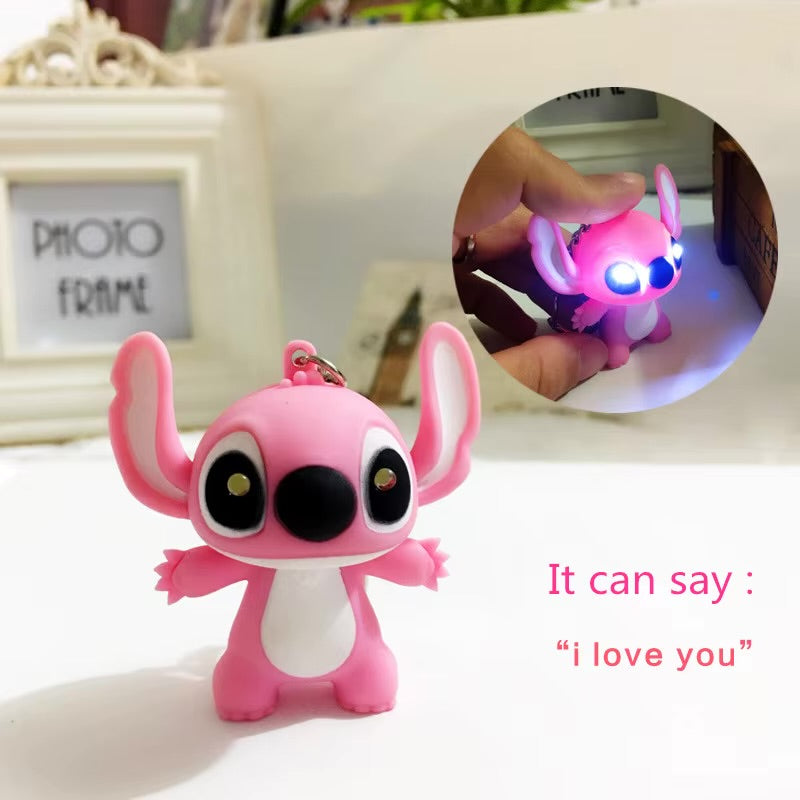 Stitch & Angel Adorable Talking & Lighting Keychains