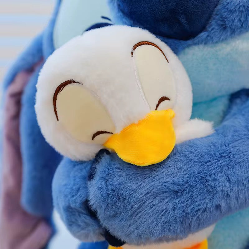 Stitch Hugging Duck Adorable Plushie Large