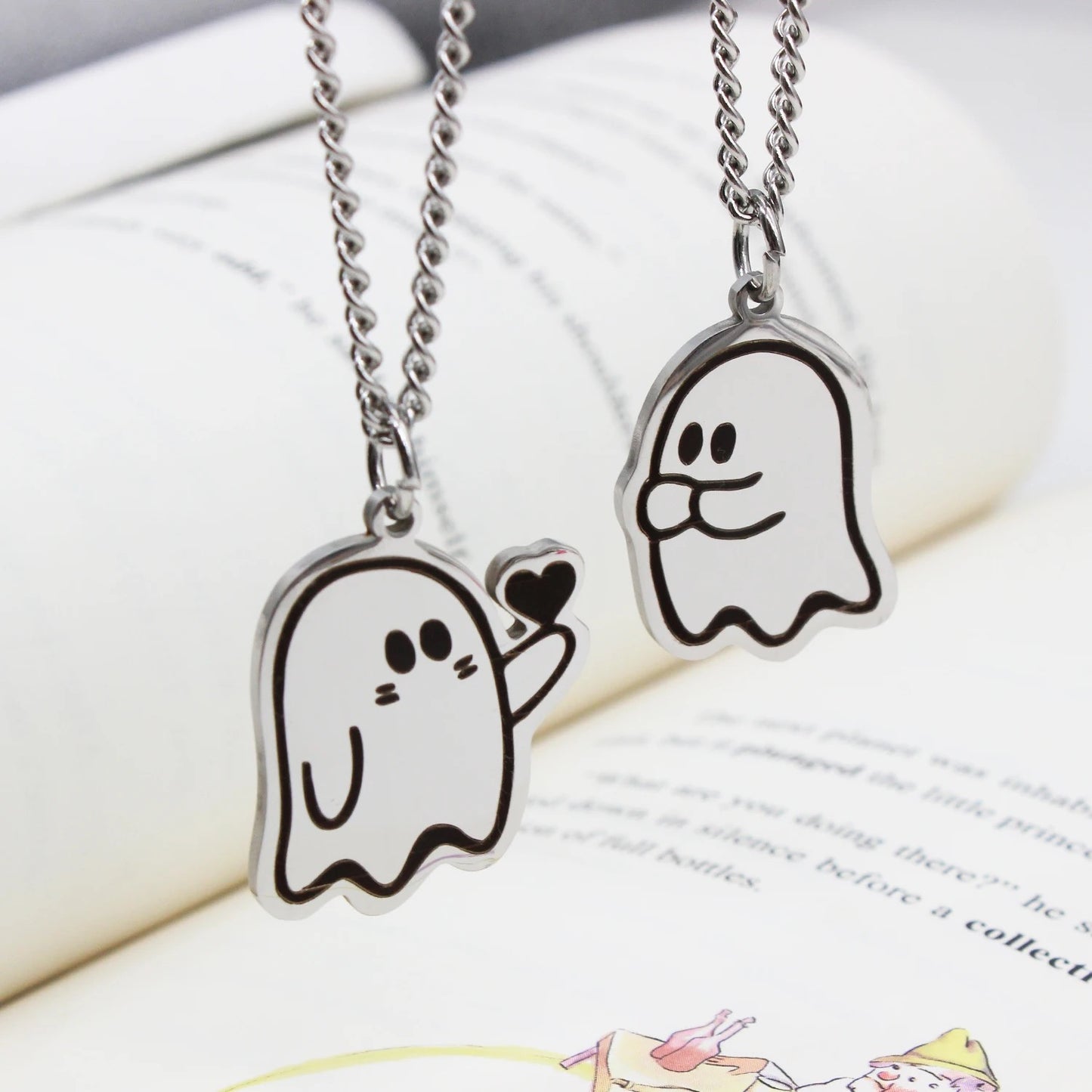 Stainless Steel Distance Couples Ghost Necklaces