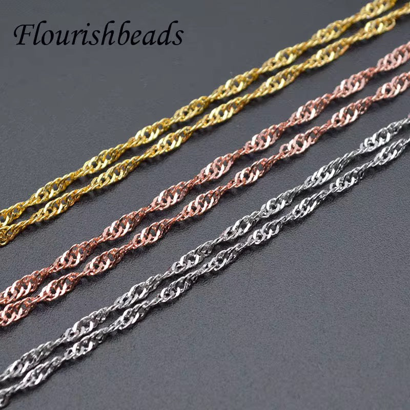 High Quality Stainless Steel Dainty Water Wave Chain (50cm Length)