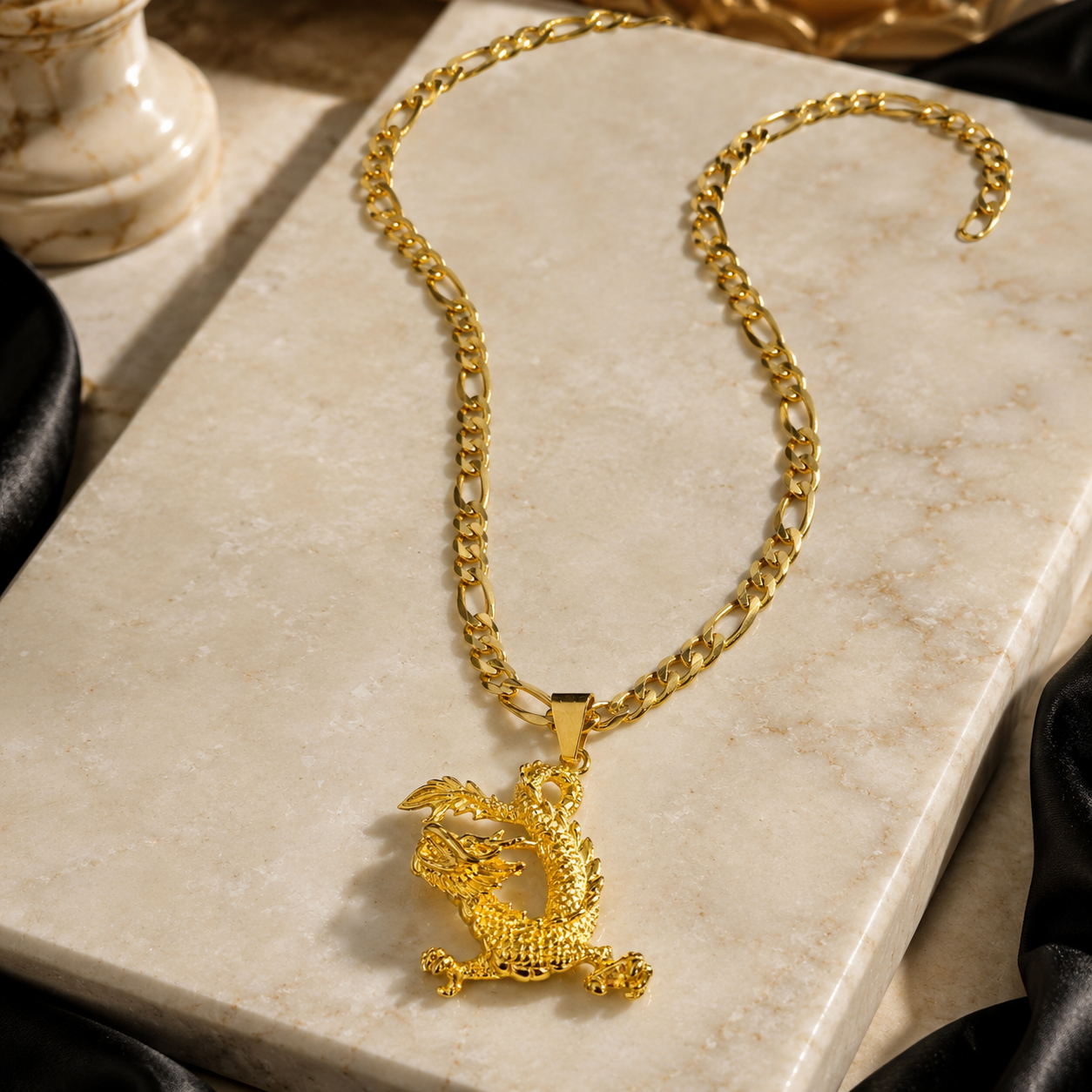 Stainless Steel Dragon Zircon Chains