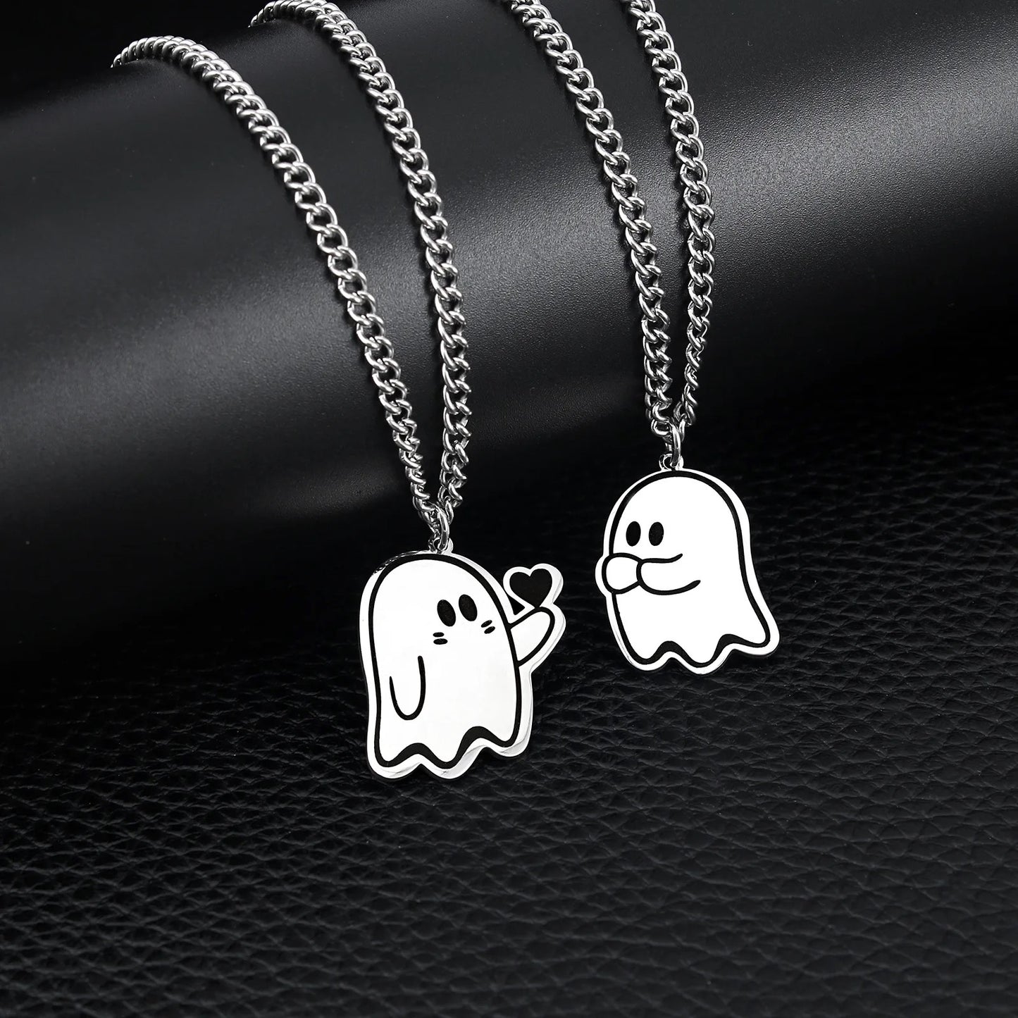 Stainless Steel Distance Couples Ghost Necklaces