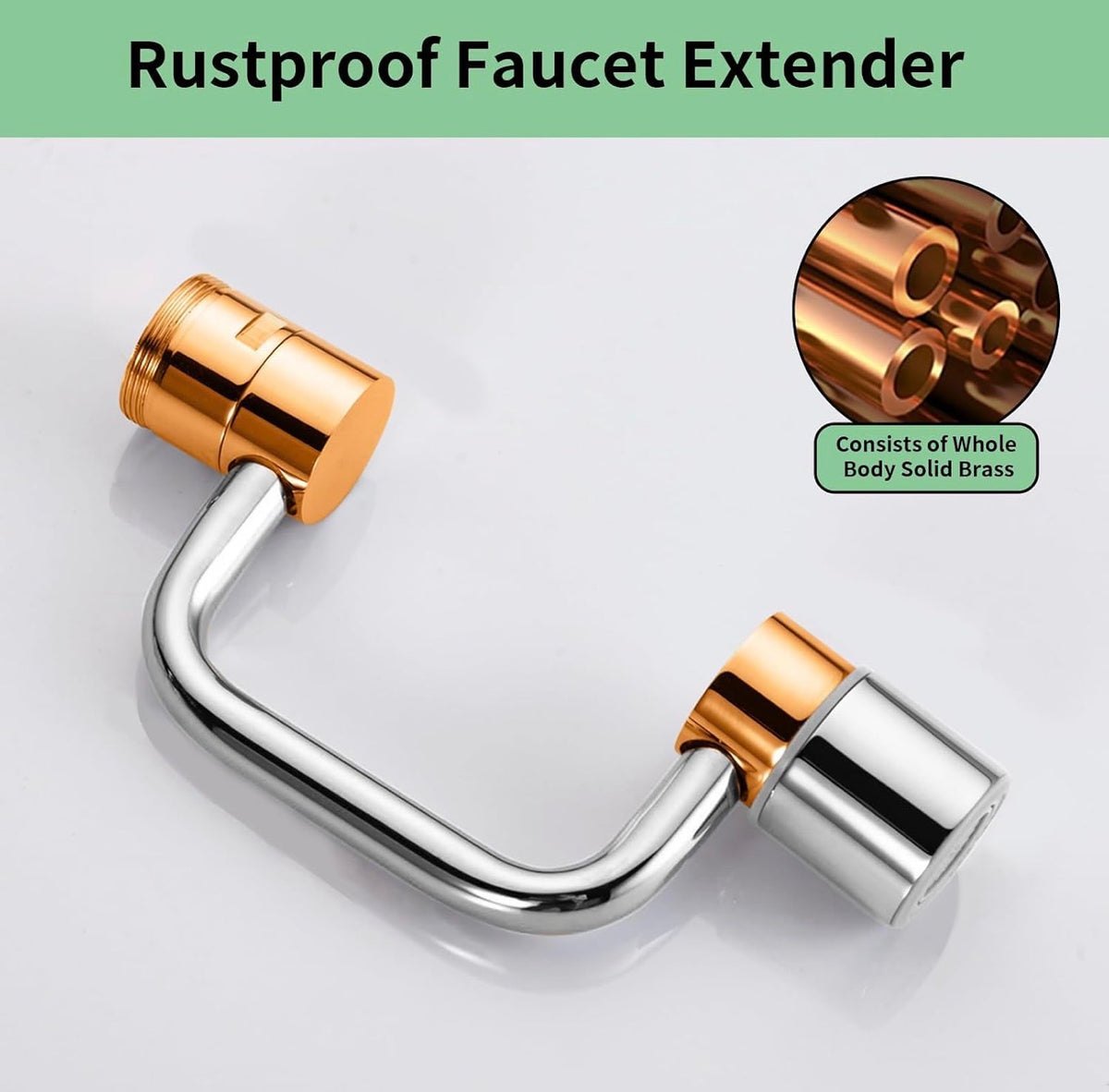 360° Stainless Steel Faucet Extender and Aerator with 2 Spray Modes