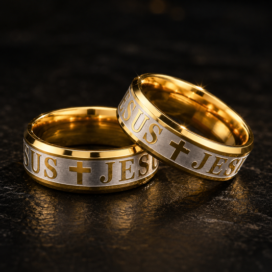 Stainless Steel “Jesus” Religious Christian Rings
