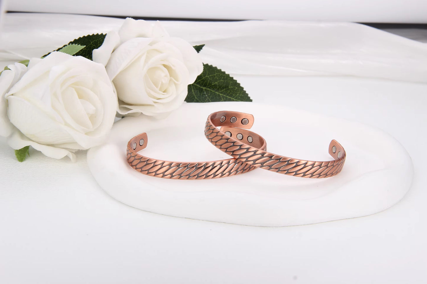 Adjustable Ultra Strength Pure Copper Magnetic Bracelet (99.99% Copper) Intricate Scale  Design