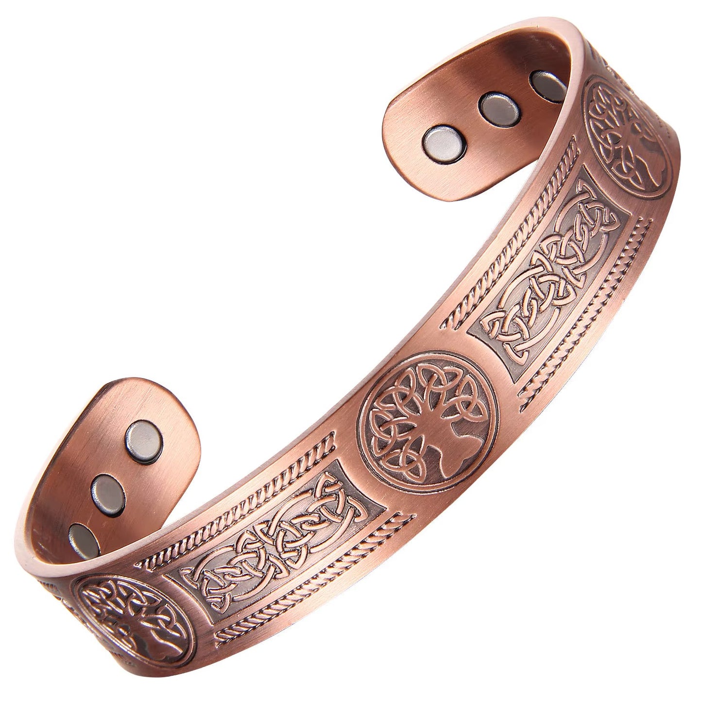 Adjustable Ultra Strength Pure Copper Magnetic Bracelet (99.99% Copper) Celtic Tree of Life Design