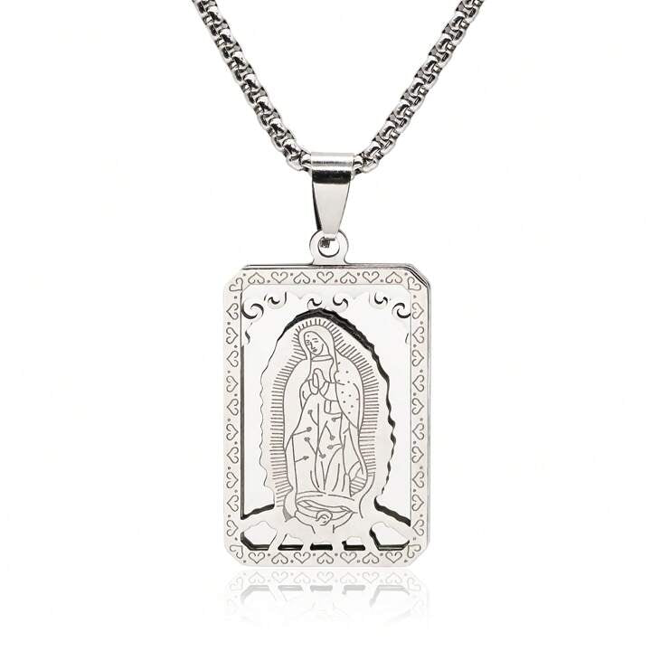 Hail Virgin Mary Shrine Necklace Lady of Guadalupe - Religious Jewelry