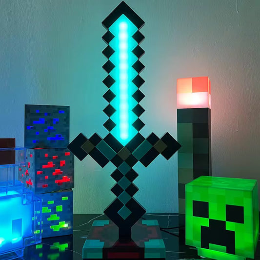 Minecraft Pixel Sword LED Night Light / Minecraft LED Diamond Sword Lamp