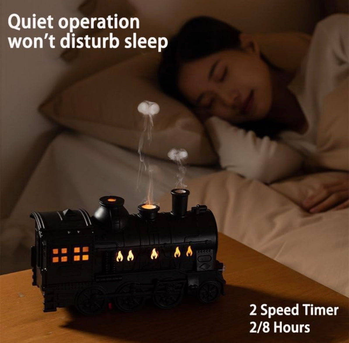Train-Shaped 300 mL Humidifier & Essential Oil Diffuser with Remote