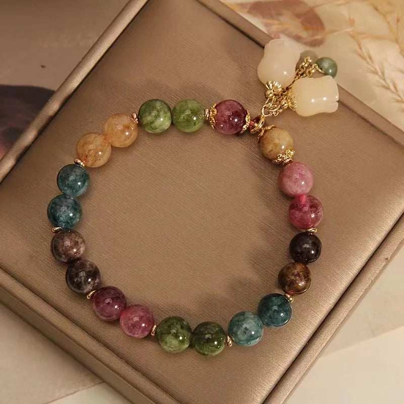 Tourmaline Crystal Charm Bracelet (8MM)