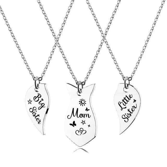 Stainless Steel Daughters and Mom Necklace 3pc