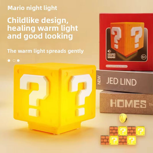 Mario Question Mark LED Night Lamp with Sound Effects