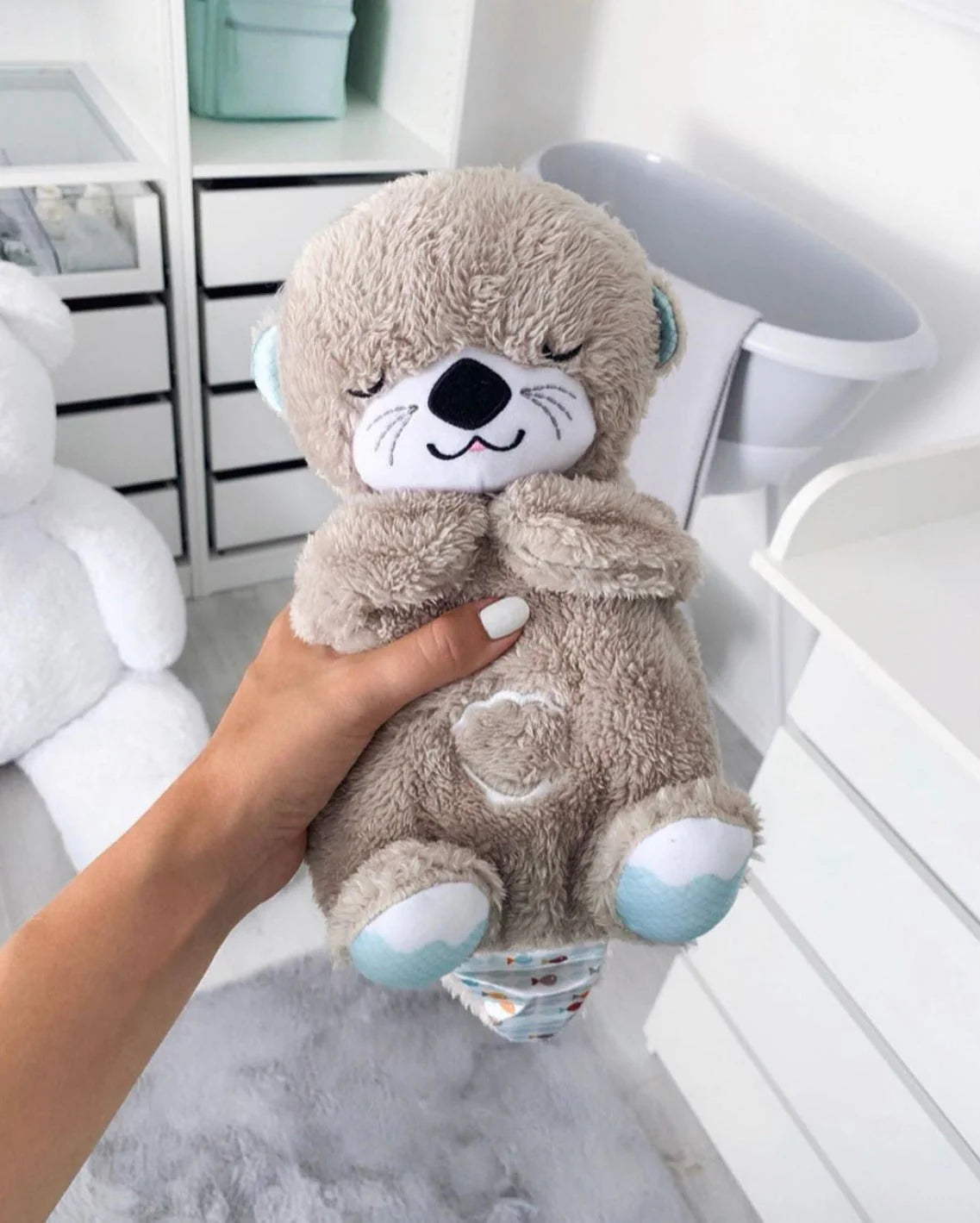 Breathing Plush Otter with Baby Sound Music 🎵