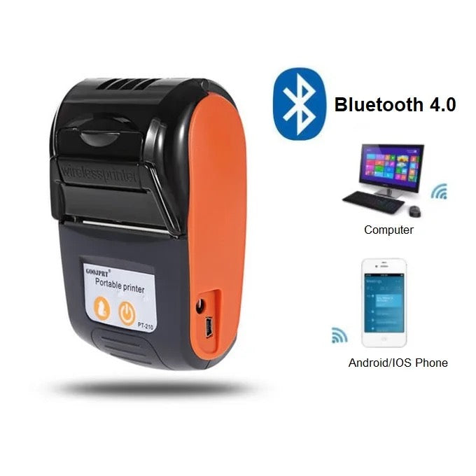 Mini 58mm Printer Portable Thermal Bluetooth Receipt Printer (+1 Free Paper Roll)