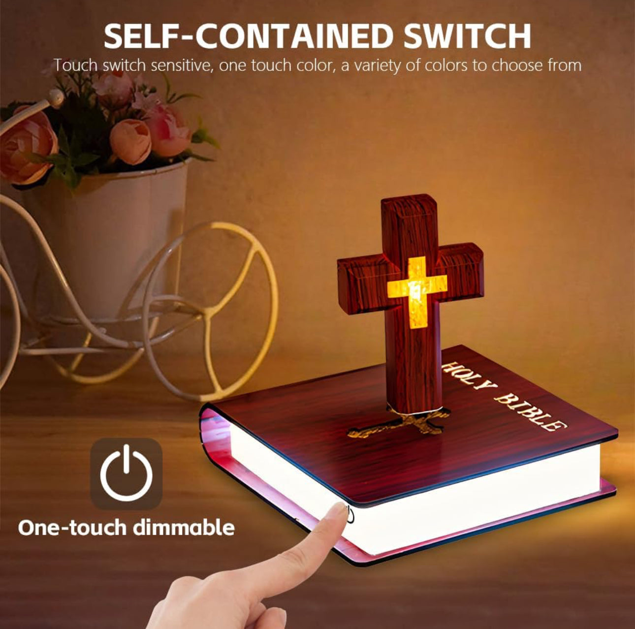 Magnetic Levitating / Floating Cross on Holy Bible