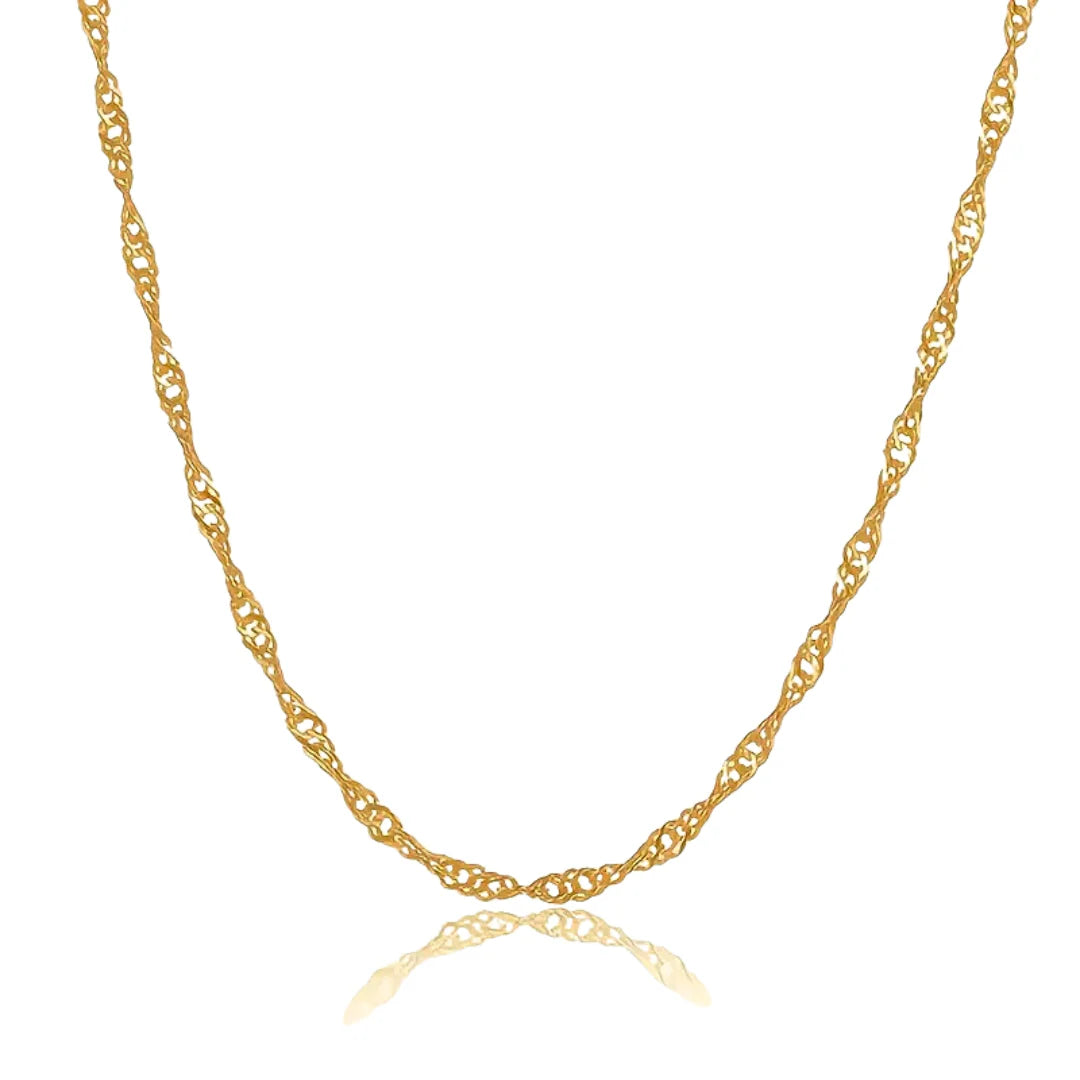 High Quality Stainless Steel Dainty Water Wave Chain (50cm Length)