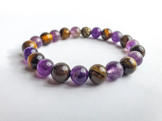 Tiger Eye + Amethyst Protection & Healing Bracelet