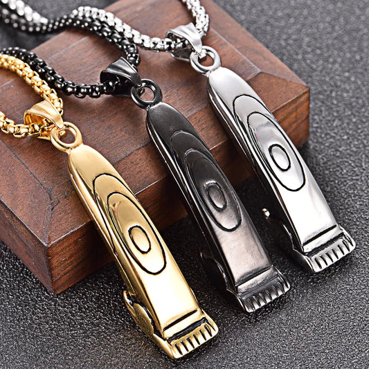 Stainless Steel Barber Haircut Shaver Necklace