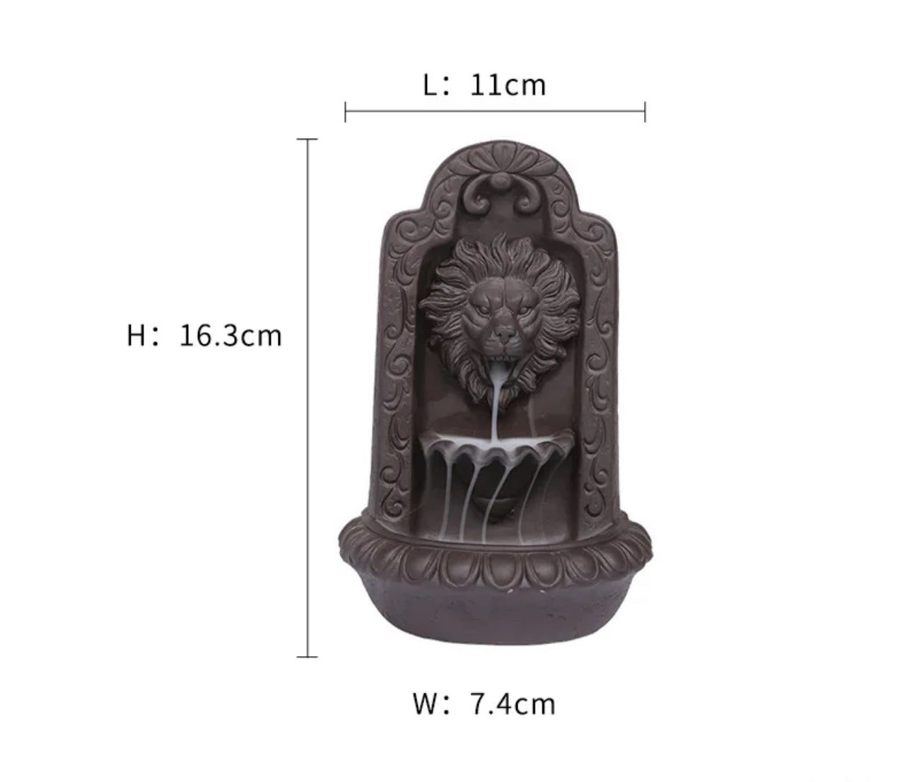 Lion Wall Incense Holder + 10 Free Back-Flow Incense Cones.